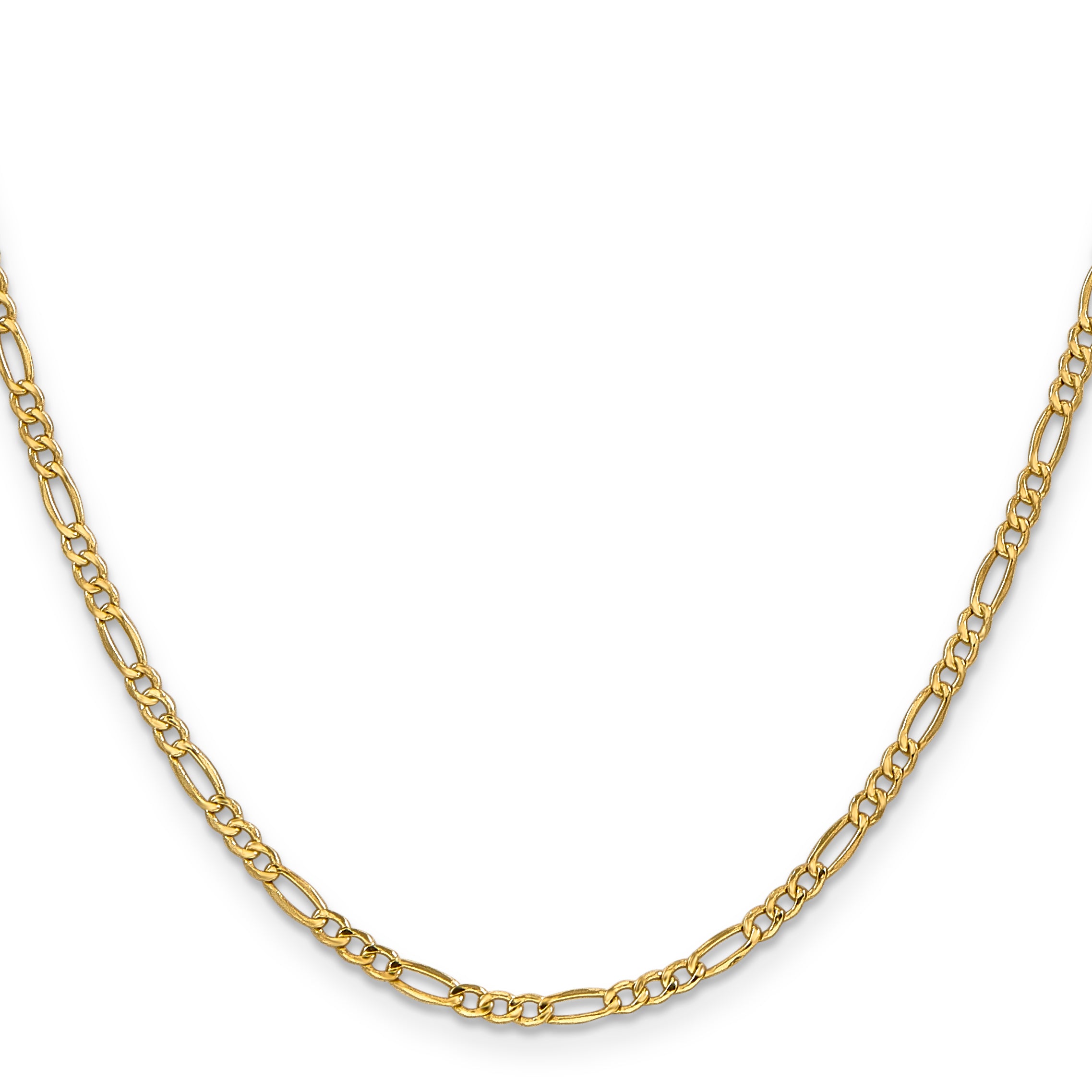 14K Yellow Gold Figaro Chain Necklace 2.5mm Secondary image