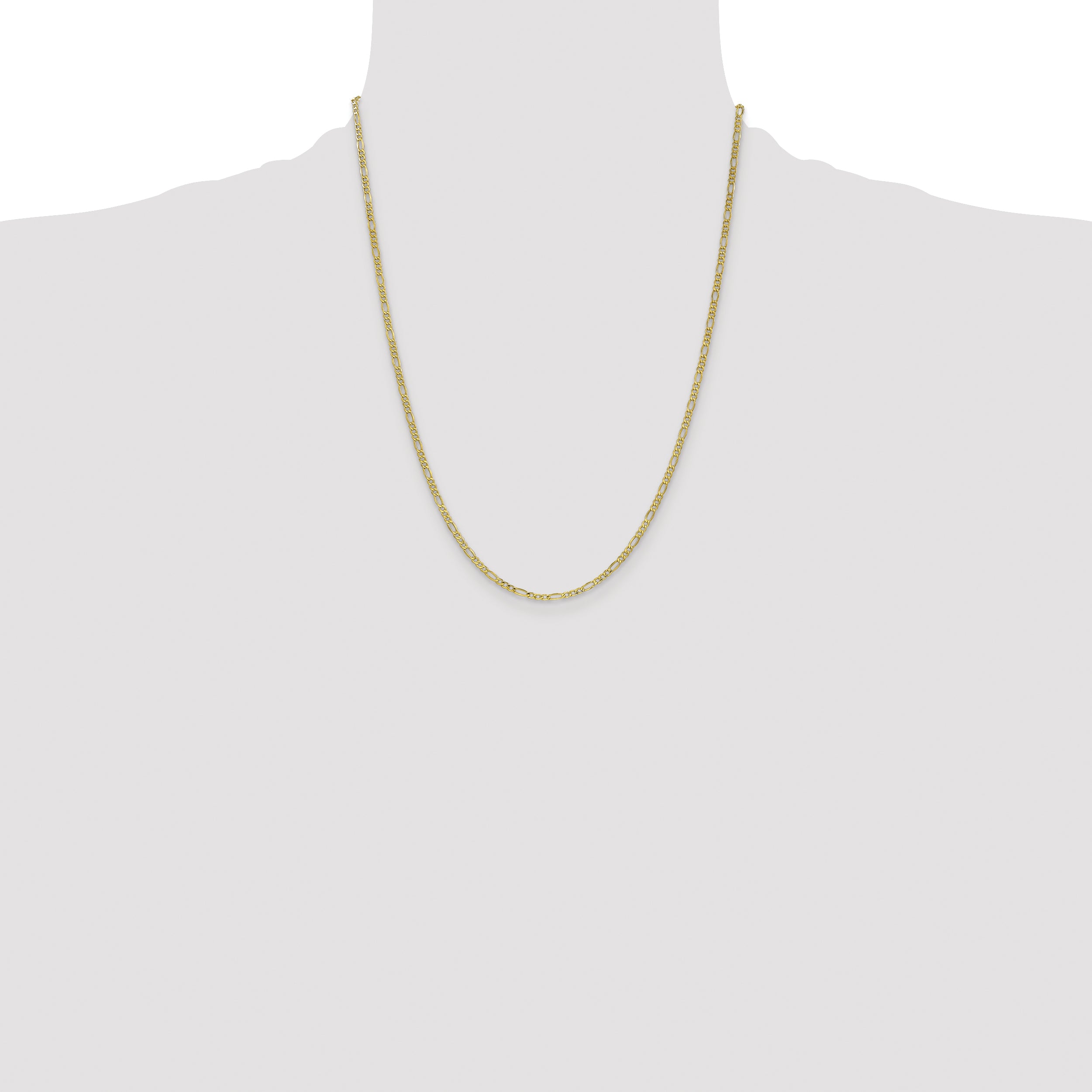 14K Yellow Gold Figaro Chain Necklace 2.5mm