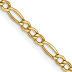 14K Yellow Gold Figaro Chain Necklace 2.5mm