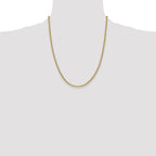 14K 22 inch 2.4mm Semi-Solid Anchor with Spring Ring Clasp Chain