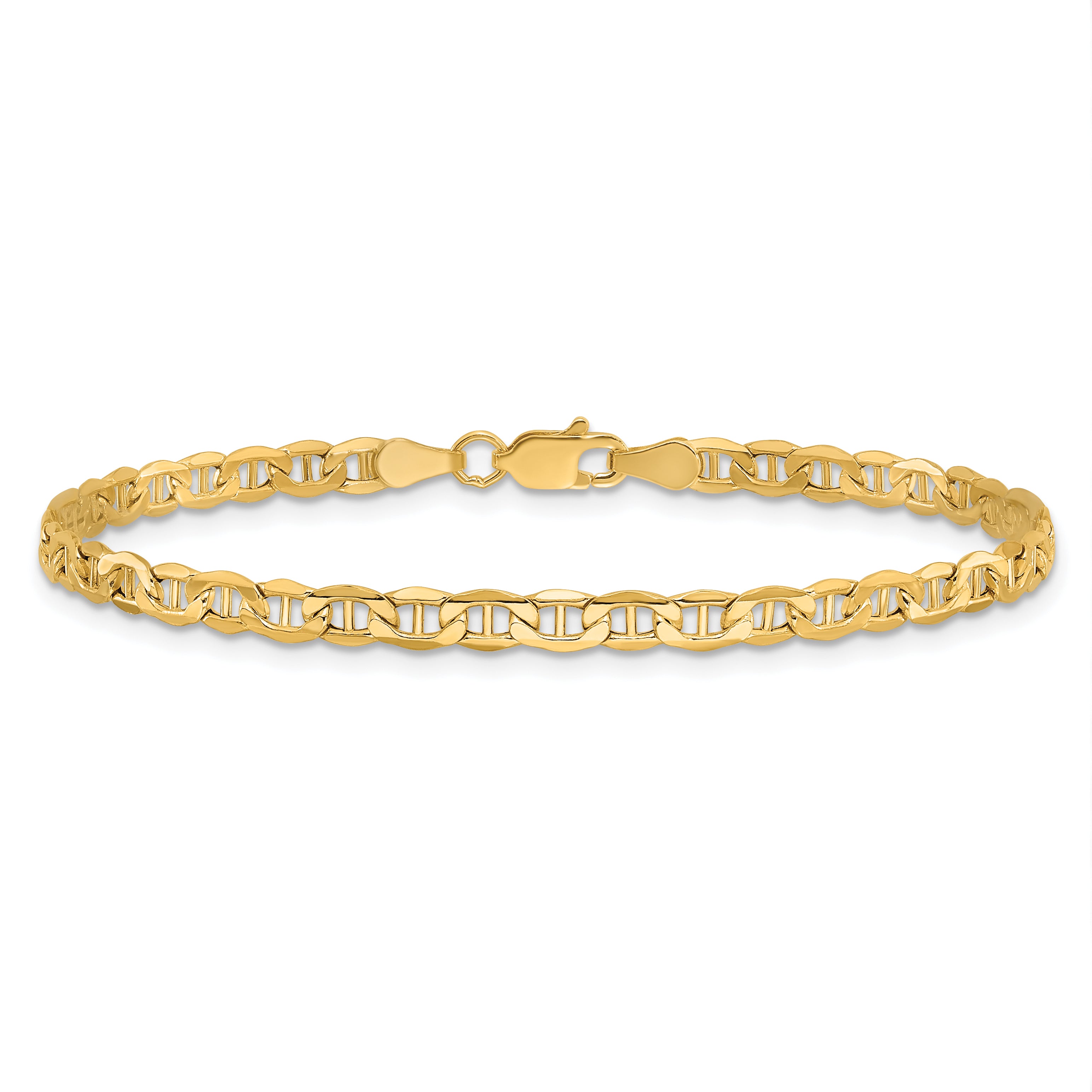 14K Yellow Gold Anchor Chain Necklace 3.2mm