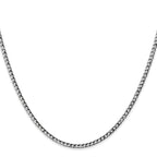 14K White Gold 26 inch 2.5mm Semi-Solid Curb with Lobster Clasp Chain