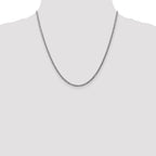 14K White Gold 20 inch 2.5mm Semi-Solid Curb with Lobster Clasp Chain
