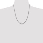 14K White Gold 22 inch 2.5mm Semi-Solid Curb with Lobster Clasp Chain