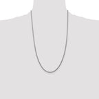 14K White Gold 26 inch 2.5mm Semi-Solid Curb with Lobster Clasp Chain