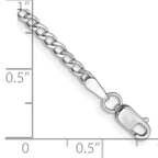 14K White Gold 10 inch 2.5mm Semi-Solid Curb with Lobster Clasp Anklet