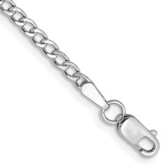14k WG 2.5mm Semi-Solid Curb Link Chain