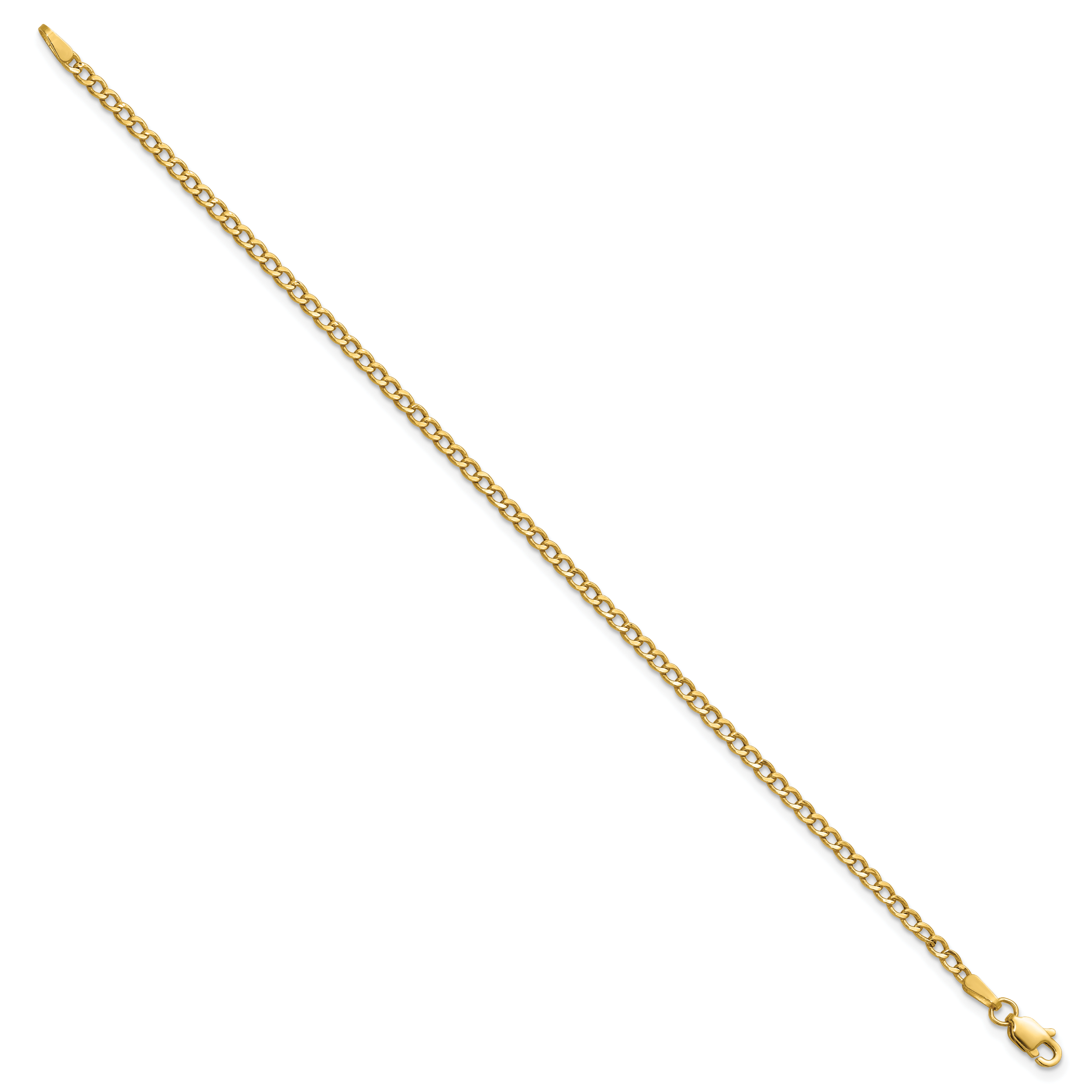 14K Yellow Gold Curb Chain Necklace 2.5mm Secondary image