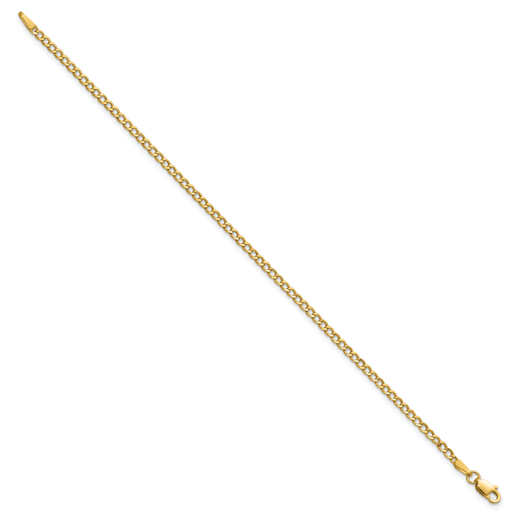 14K Yellow Gold Curb Chain Necklace 2.5mm