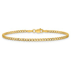 14K Yellow Gold Curb Chain Necklace 2.5mm