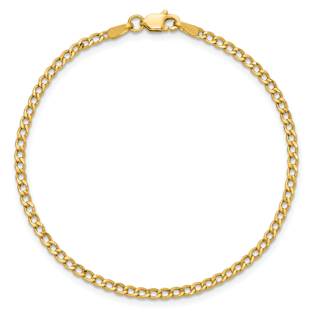 2.5mm 14K Yellow Gold Curb Chain - Sophia Jewelers