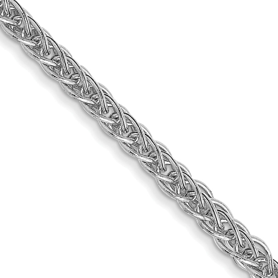 14K White Gold 24 inch 2mm Semi-Solid 3-Wire Wheat with Lobster Clasp Chain Main image