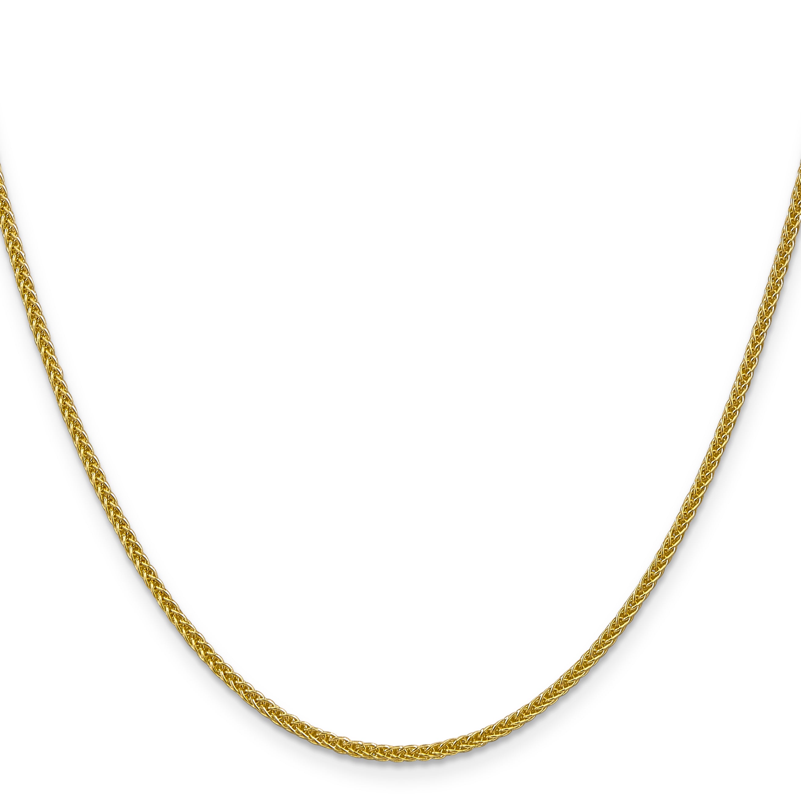14K 24 inch 2mm Semi-Solid 3-Wire Wheat with Lobster Clasp Chain
