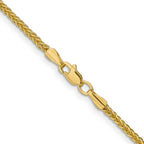 14K Yellow Gold Wheat Chain Necklace 2mm