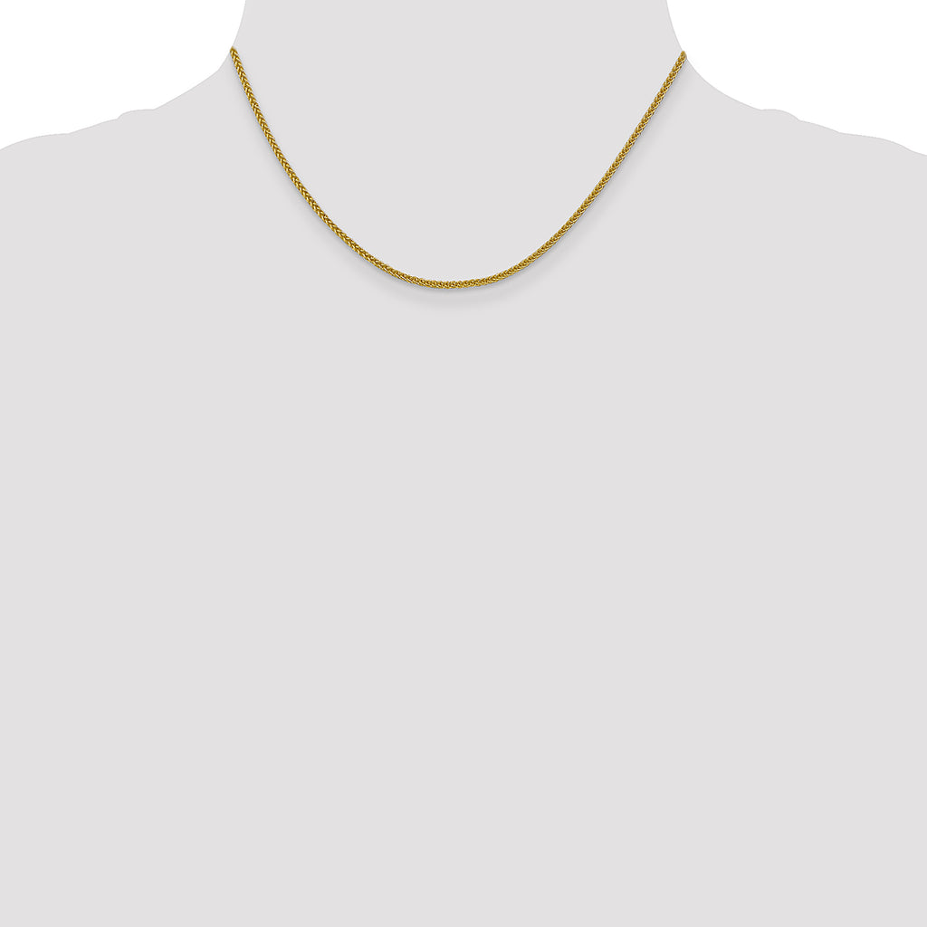 2.0mm 14K Yellow Gold 3-Wire Wheat Chain - Sophia Jewelers