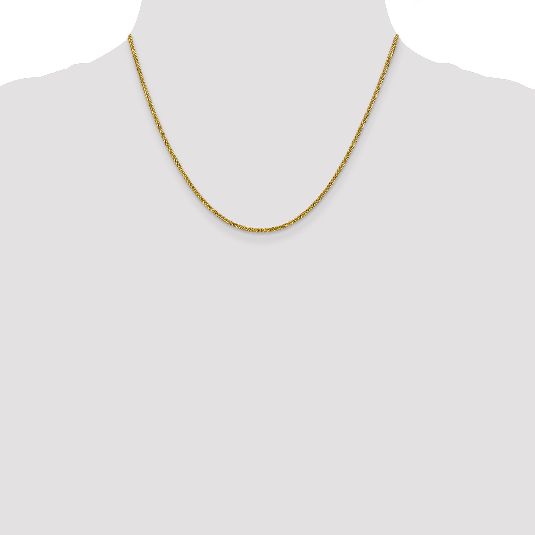 14K Yellow Gold Wheat Chain Necklace 2mm
