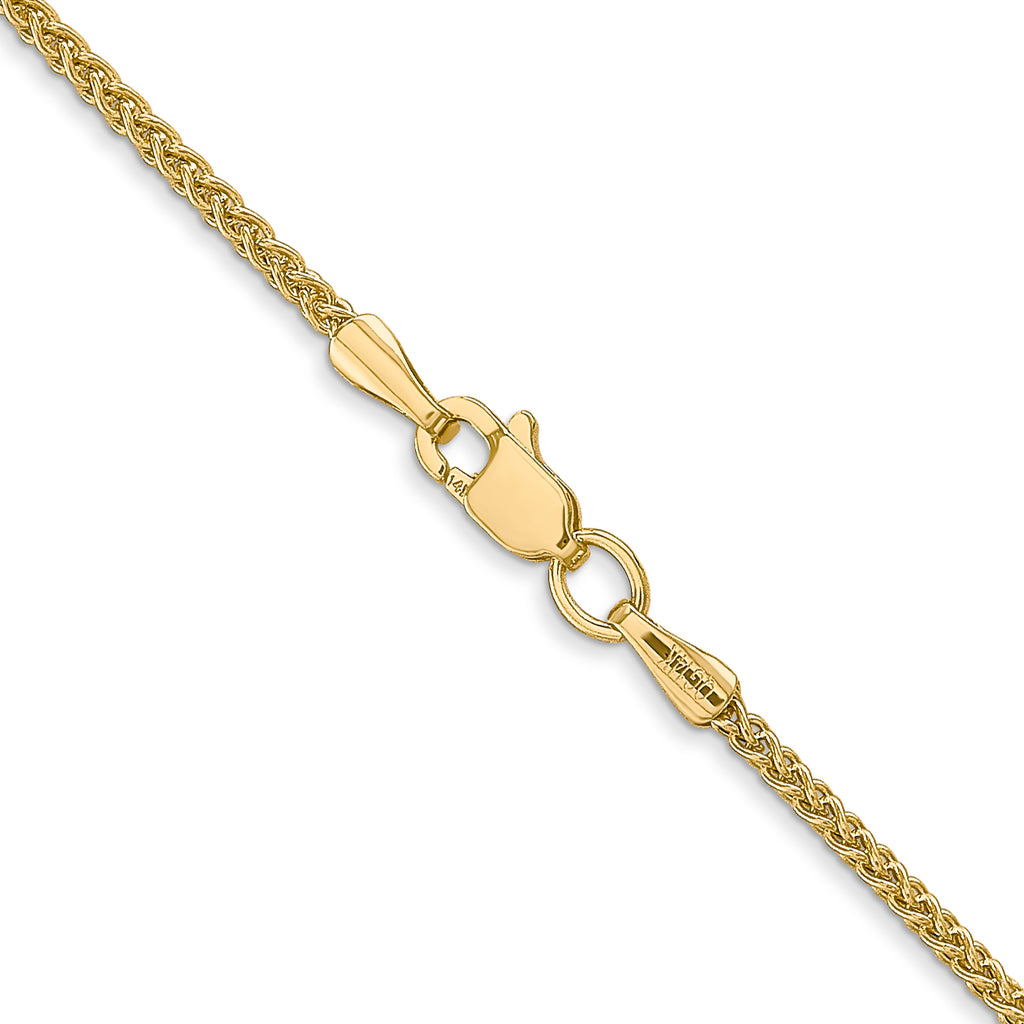 14K 30 inch 1.55mm Semi-Solid Wheat with Lobster Clasp Chain