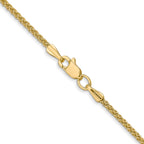 14K 30 inch 1.55mm Semi-Solid Wheat with Lobster Clasp Chain