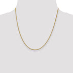 14K 20 inch 1.55mm Semi-Solid Wheat with Lobster Clasp Chain
