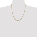 14K 22 inch 1.55mm Semi-Solid Wheat with Lobster Clasp Chain
