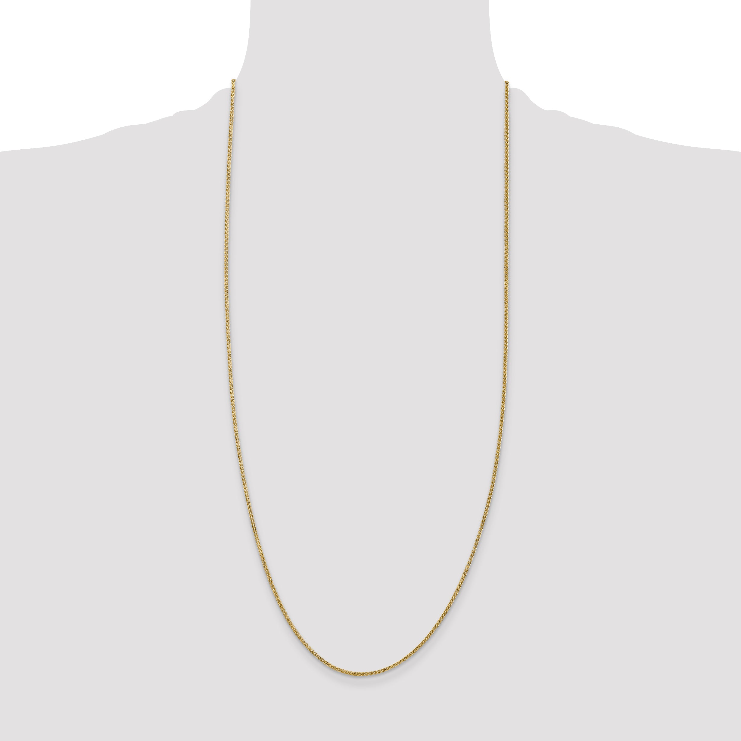 14K 30 inch 1.55mm Semi-Solid Wheat with Lobster Clasp Chain