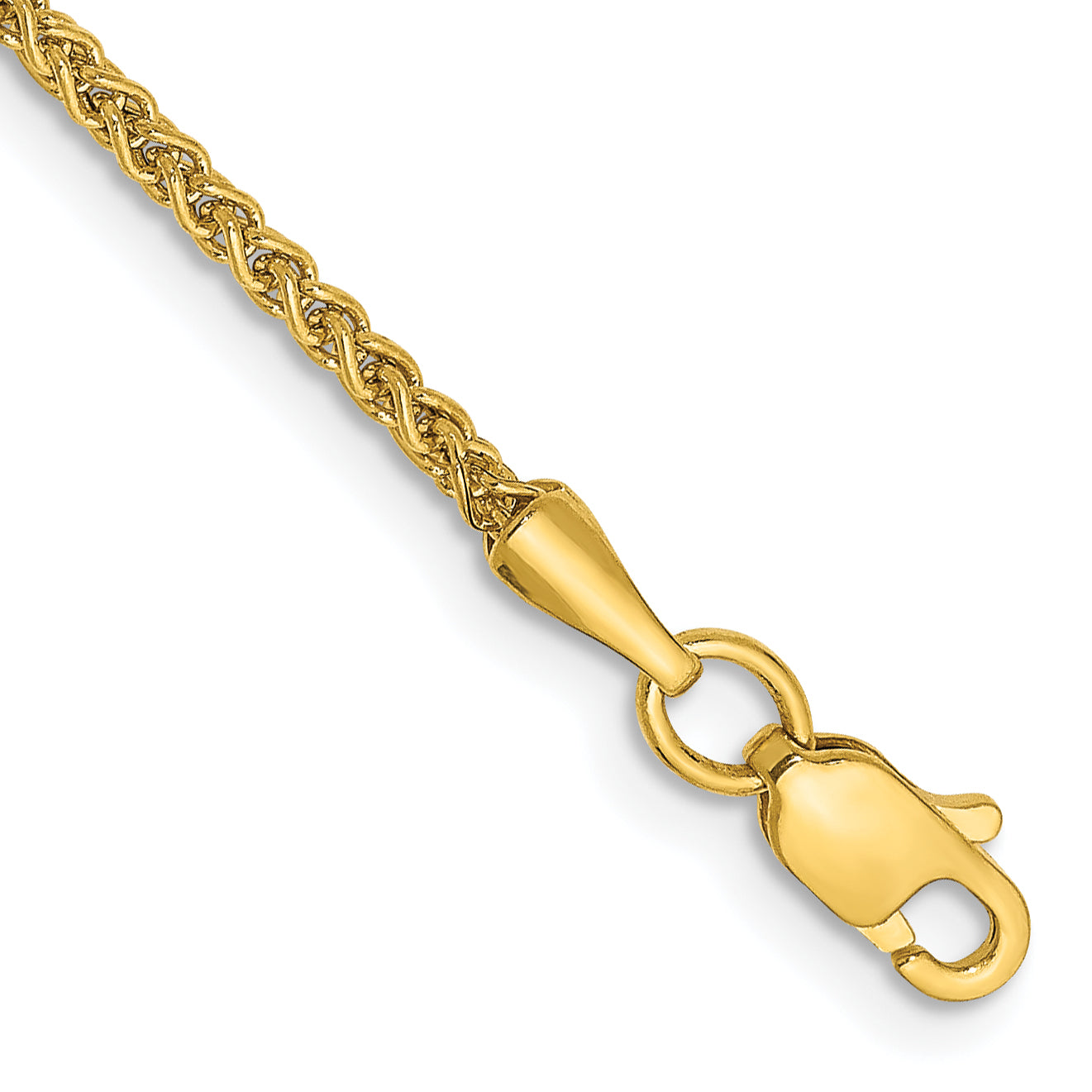 14K 10 inch 1.55mm Semi-Solid Wheat with Lobster Clasp Anklet Main image