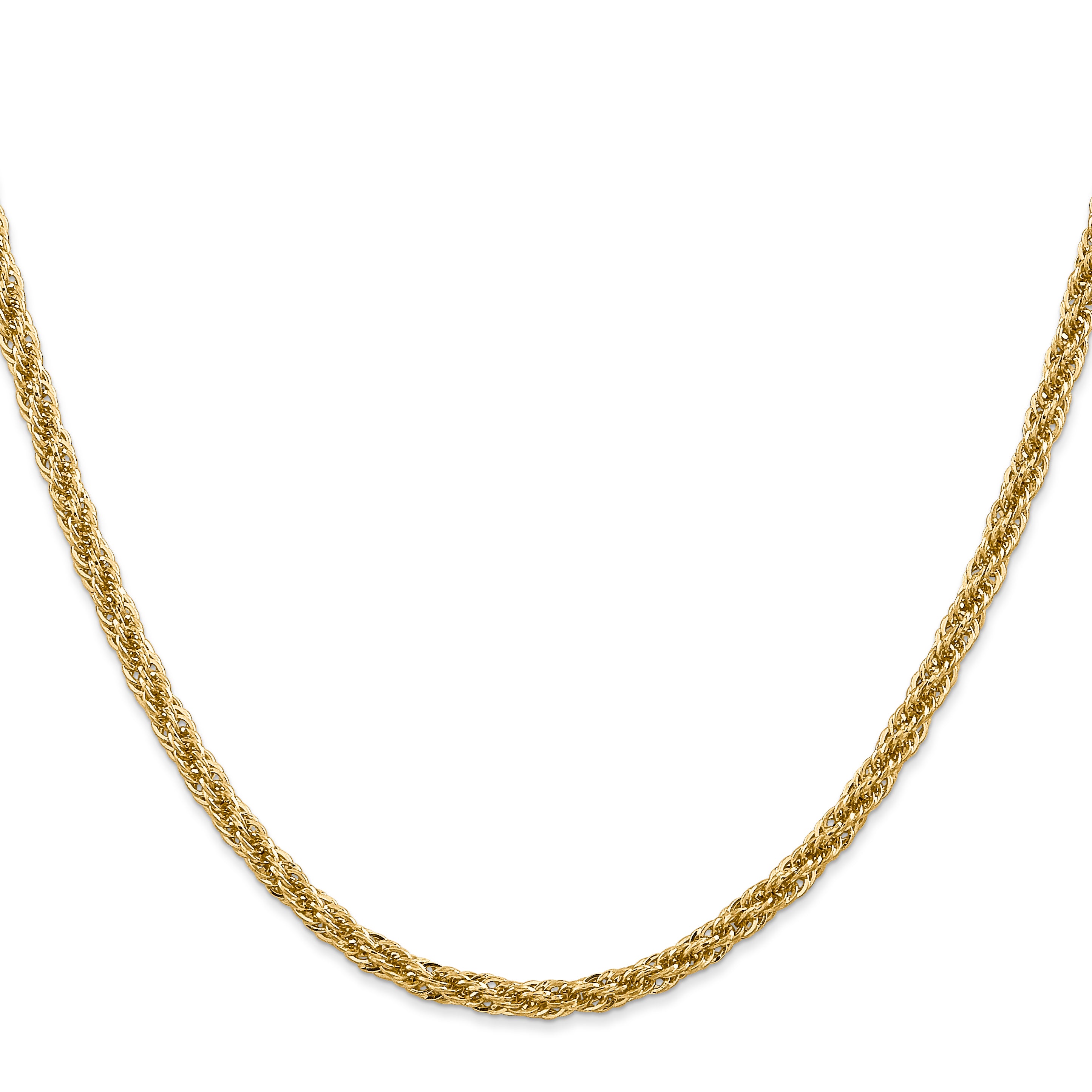 14K 24 inch 3.3mm Diamond-cut Semi Solid with Lobster Clasp Chain