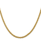 14K 24 inch 3.3mm Diamond-cut Semi Solid with Lobster Clasp Chain
