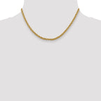 14K 16 inch 3.3mm Diamond-cut Semi Solid with Lobster Clasp Chain