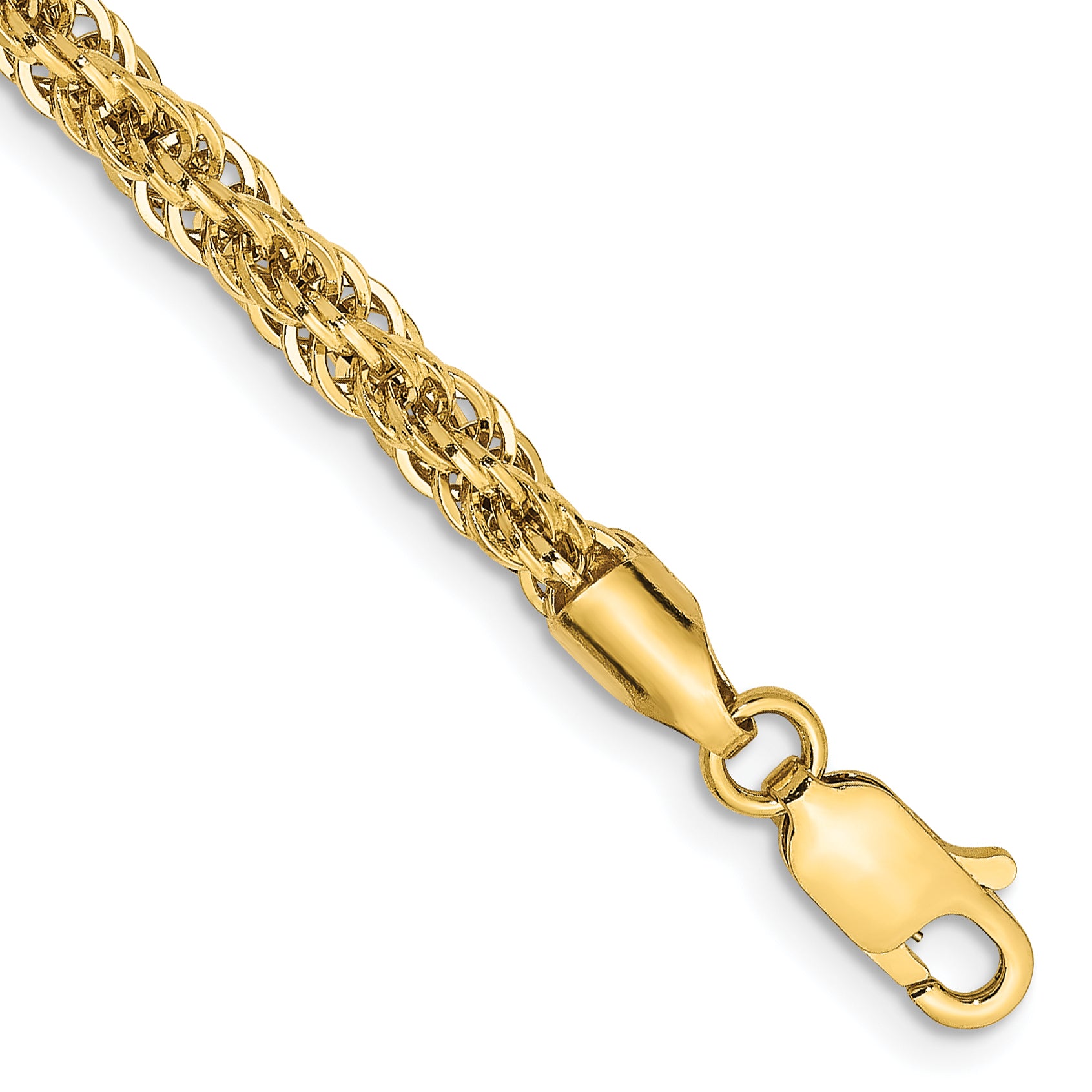 14K 7 inch 3.3mm Diamond-cut Semi Solid with Lobster Clasp Chain Main image