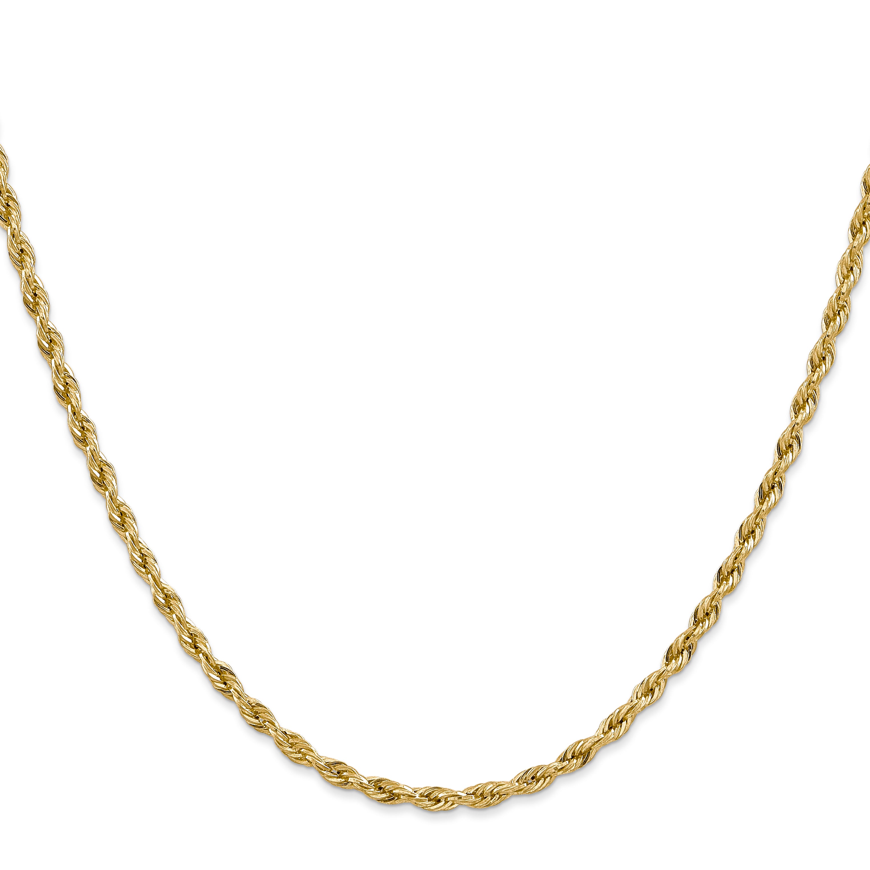 14K 28 inch 3mm Semi Solid Rope with Lobster Clasp Chain