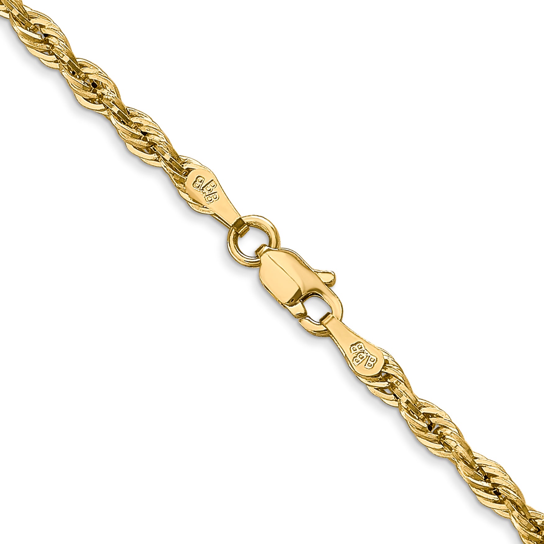 14K 28 inch 2.8mm Semi Solid Rope with Lobster Clasp Chain