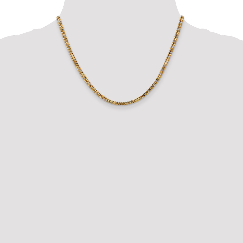 14K Yellow Gold Franco Chain Necklace 3mm