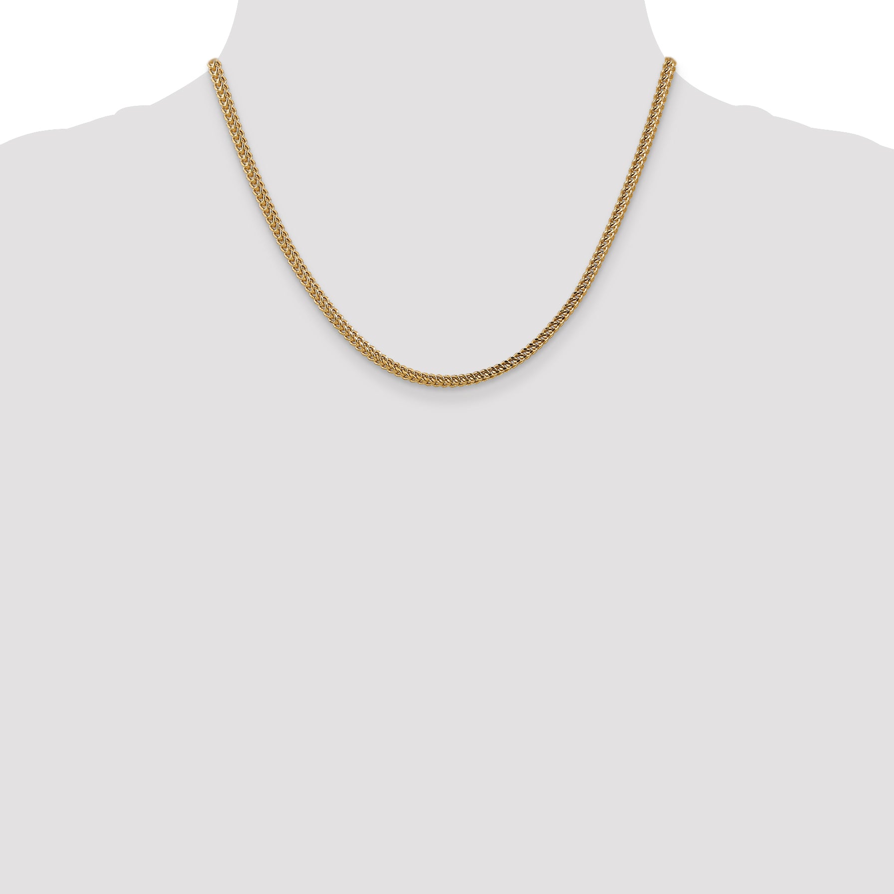 14K Yellow Gold Franco Chain Necklace 3mm