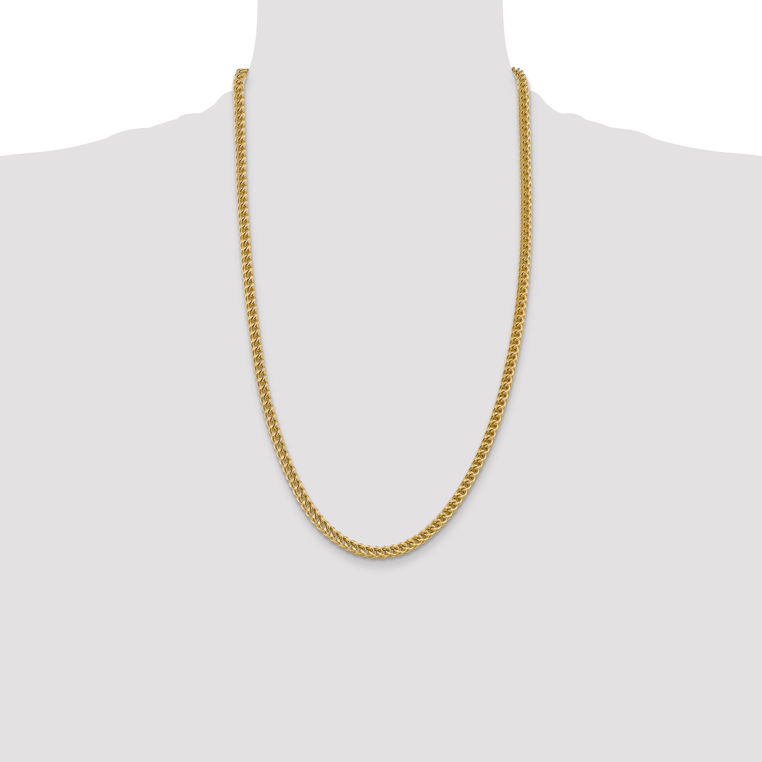 14K 26 inch 4.5mm Semi-Solid Franco with Fancy Lobster Clasp Chain