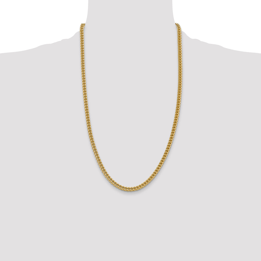 14K 26 inch 4.5mm Semi-Solid Franco with Fancy Lobster Clasp Chain