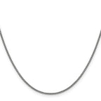 14K White Gold 30 inch 1.5mm Semi-Solid Round Box with Lobster Clasp Chain