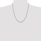 14K White Gold 22 inch 1.5mm Semi-Solid Round Box with Lobster Clasp Chain