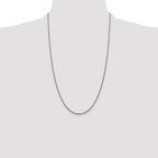 14K White Gold 26 inch 1.5mm Semi-Solid Round Box with Lobster Clasp Chain