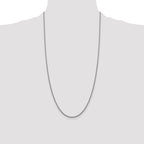14K White Gold 28 inch 1.5mm Semi-Solid Round Box with Lobster Clasp Chain