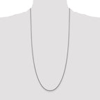 14K White Gold 30 inch 1.5mm Semi-Solid Round Box with Lobster Clasp Chain