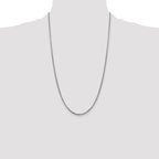 14K White Gold 26 inch 1.75mm Semi-Solid Round Box with Lobster Clasp Chain