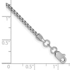 14K White Gold 8 inch 1.75mm Semi-Solid Round Box with Lobster Clasp Bracelet