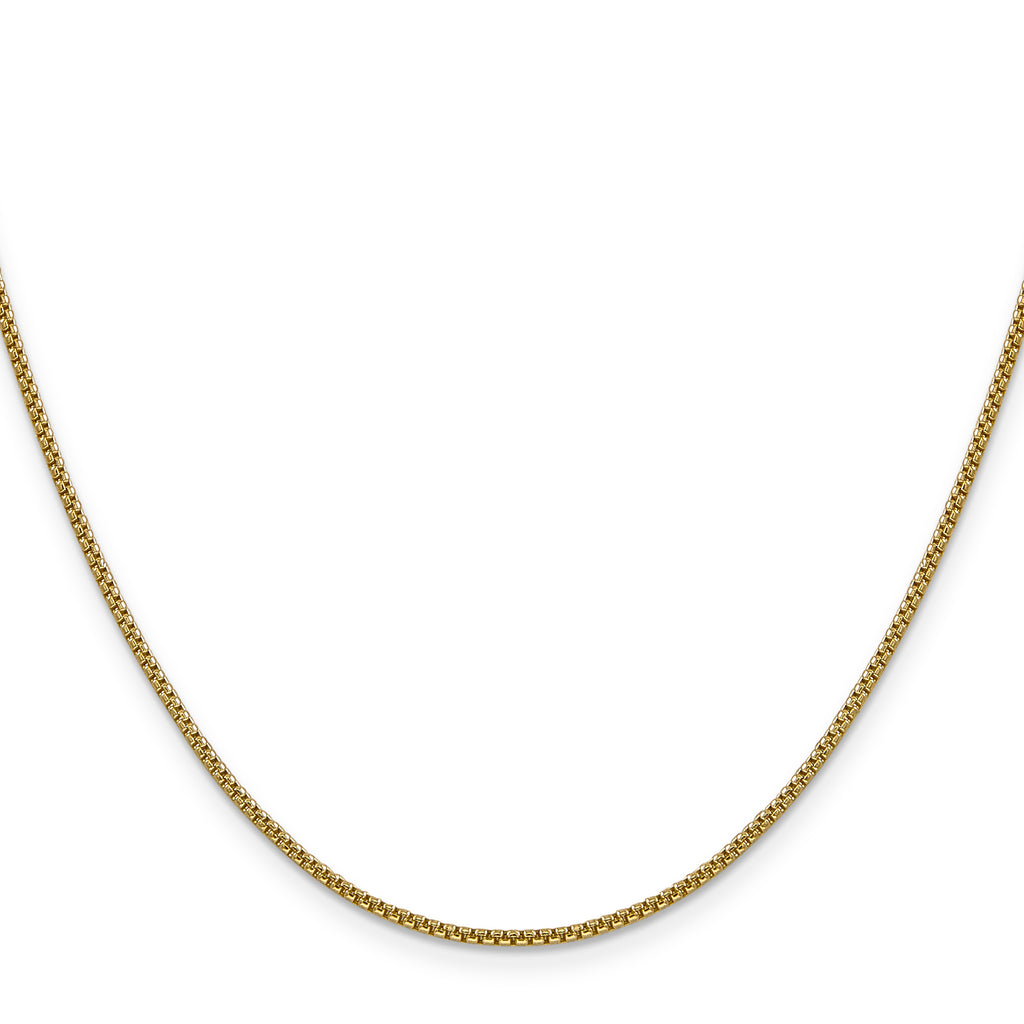 1.5mm 14K Yellow Gold Box Chain - Sophia Jewelers