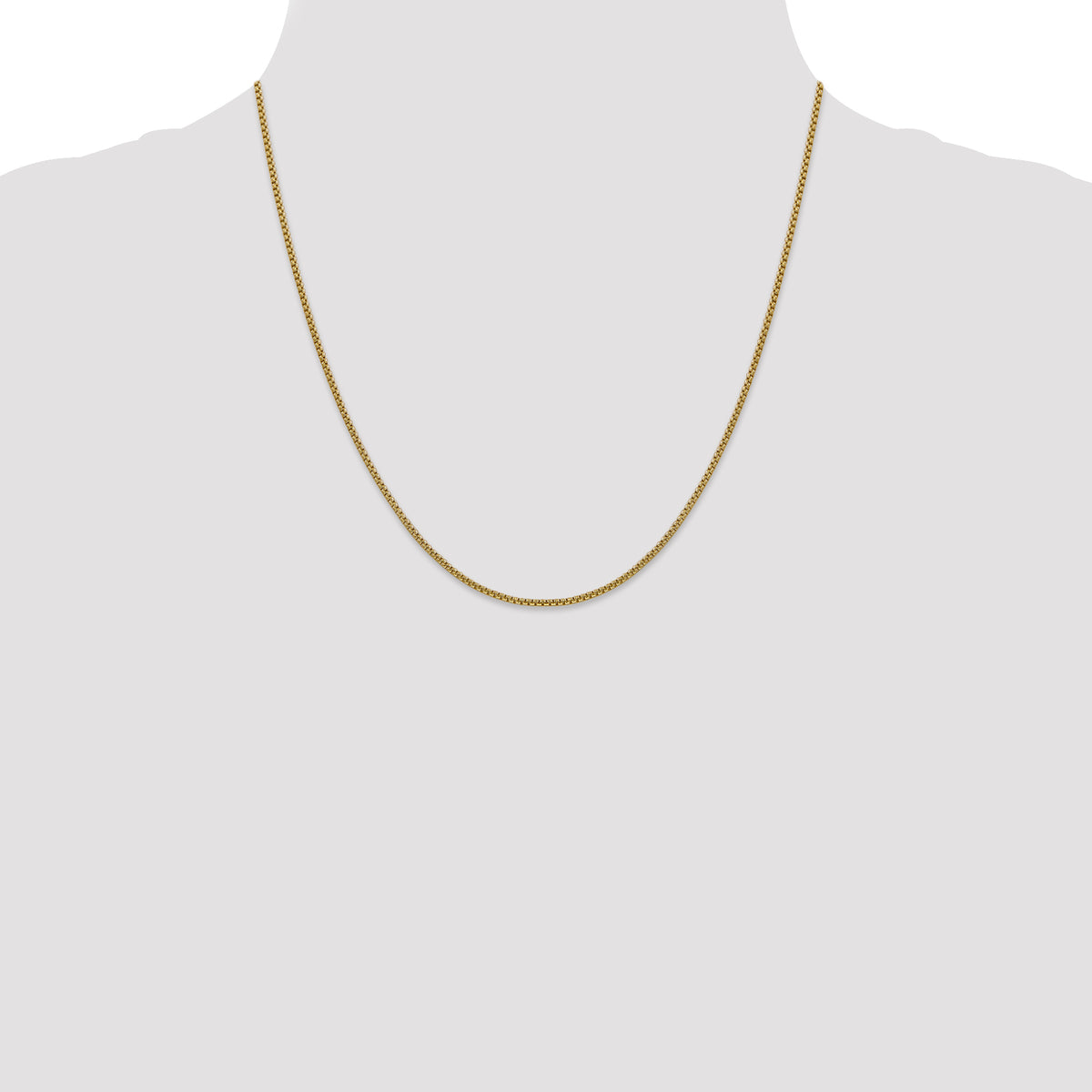 14K Yellow Gold Box Chain Necklace 1.5mm - Sophia Jewelers