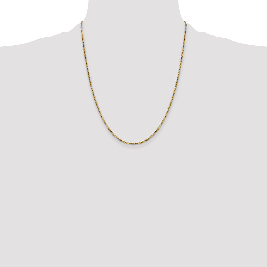 14K Yellow Gold Box Chain Necklace 1.5mm - Sophia Jewelers