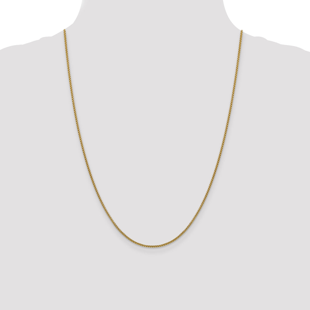 14K Yellow Gold Box Chain Necklace 1.5mm - Sophia Jewelers