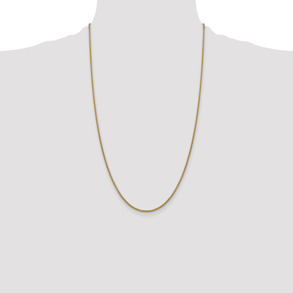 14K Yellow Gold Box Chain Necklace 1.5mm - Sophia Jewelers