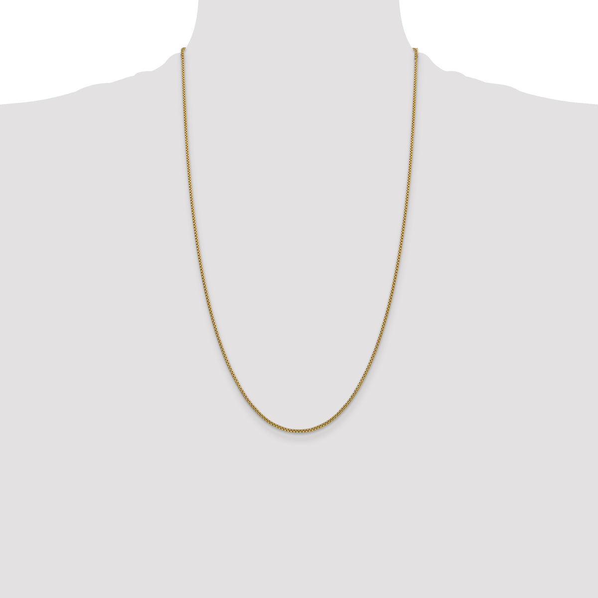14K Yellow Gold Box Chain Necklace 1.5mm - Sophia Jewelers