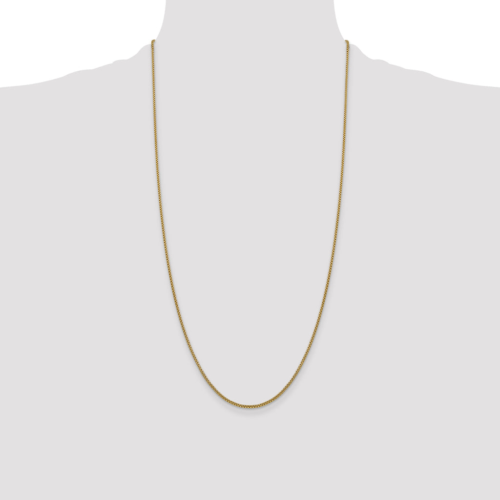 14K Yellow Gold Box Chain Necklace 1.5mm - Sophia Jewelers